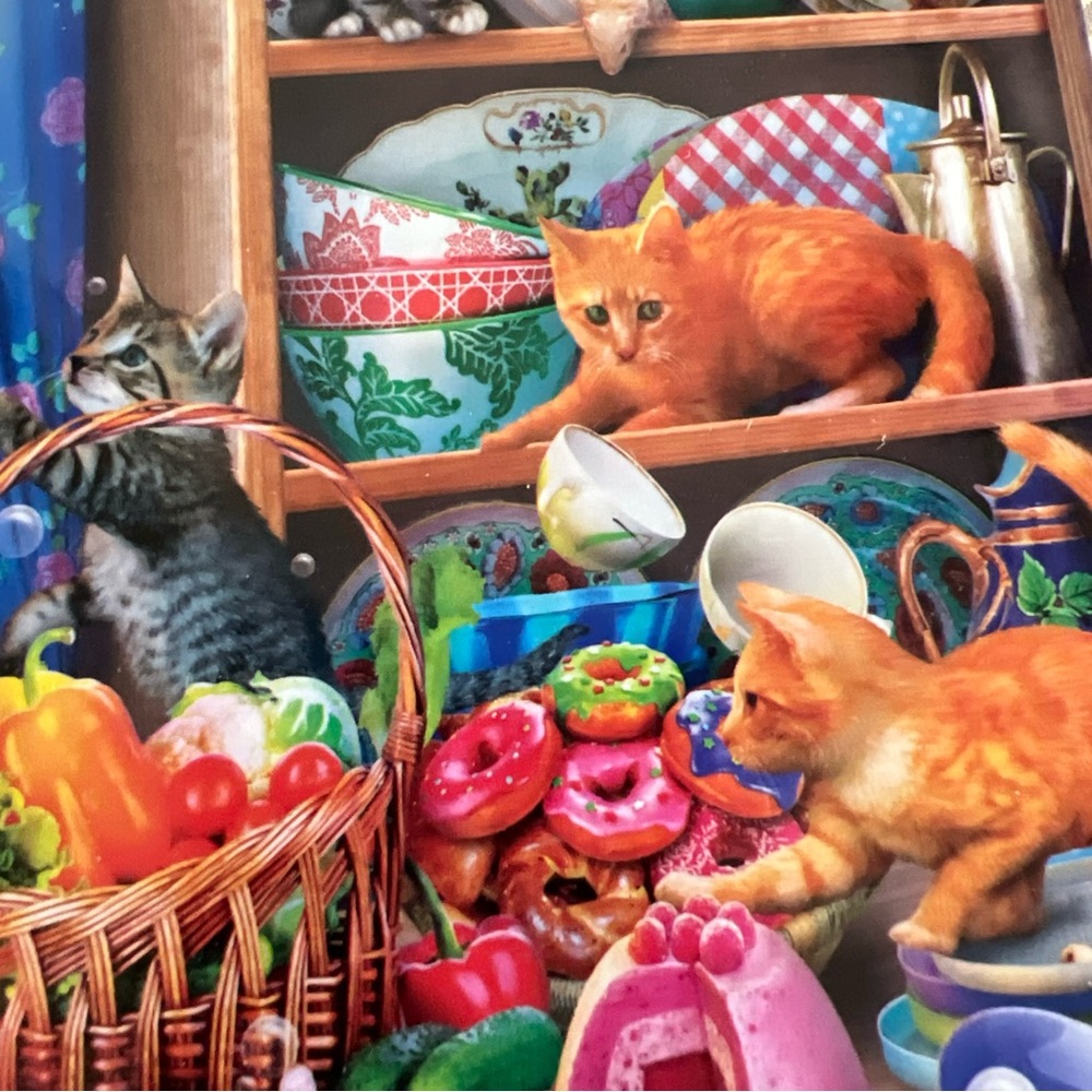 Ceaco Jigsaw Puzzle PAWS GONE WILD Playful Cats n Kitchen Kittens 550 Pc 24 x 18 - Picture 7 of 12